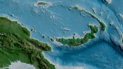 South Bismarck tectonic plate - raster. Satellite