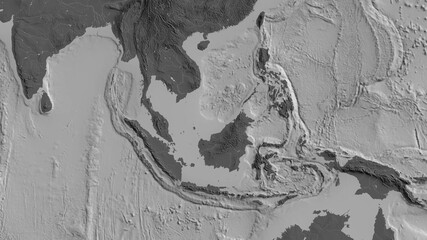 Sunda tectonic plate - raster. Bilevel