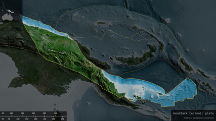 Woodlark tectonic plate - composition. Satellite