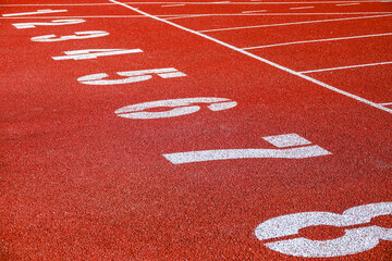 Athletic running track for running race. Sport and excercise concept.