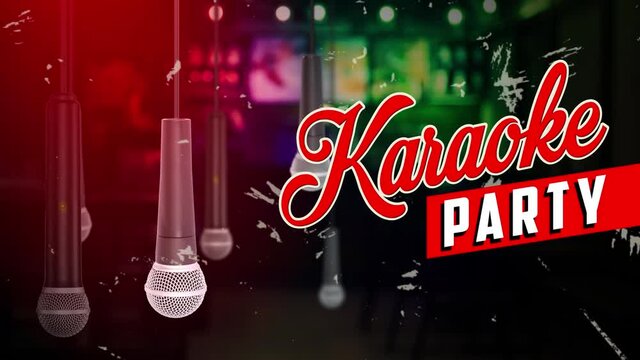 video 3d animation karaoke party background with microphone