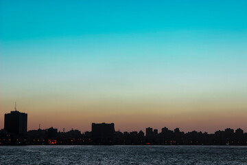 Fototapeta na wymiar sunset over the city Alexandria,Egypt