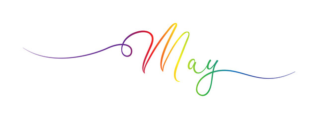 may letter calligraphy banner colorful gradient - obrazy, fototapety, plakaty