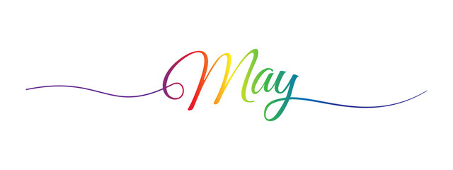 may letter calligraphy banner colorful gradient - obrazy, fototapety, plakaty