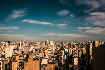sao paulo city skyline with blue sky