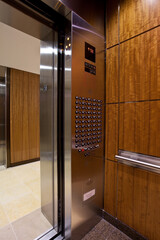 Inside of elevator with door open © Dennis M. Swanson