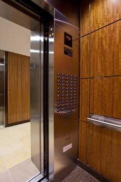 Inside Of Elevator With Door Open