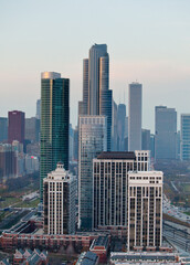 Fototapeta na wymiar Skyscraper cityscape in Chicago