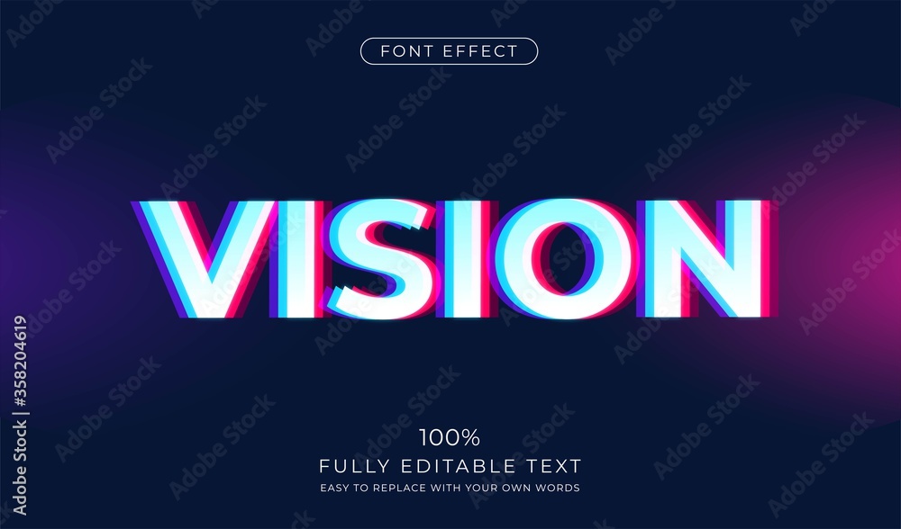 Poster stereoscopic vision text effect.editable font style