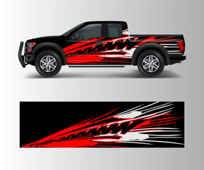 pickup truck graphic vector. abstract shape with grunge design for vehicle vinyl wrap © Saiful