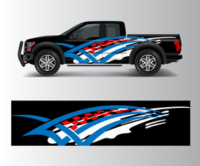 offroad vehicle wrap design vector. Pickup truck decal wrap design vector.