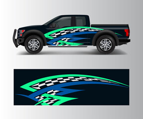 abstract Racing graphic background vector for offroad vehicle wrap design vector © Saiful