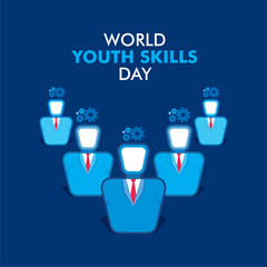 world youth skills day poster or banner design