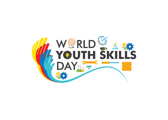 world youth skills day poster or banner design