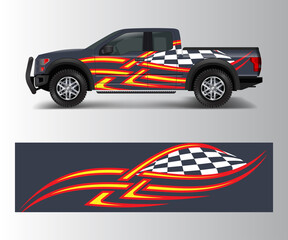 Racing graphic background vector for Truck, Pickup and vehicle branding. vinyl and wrap design vector