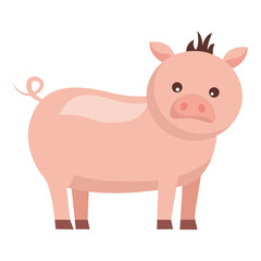 Isolated farm cute pig vector design