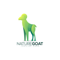 colorful Green Goat logo template. Suitable for Creative Industries, Company, Multimedia, Entertainment, Education, Shop and other related business.