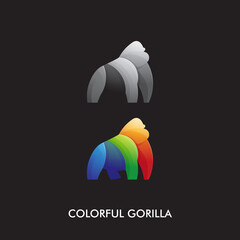 colorful Gorilla logo template