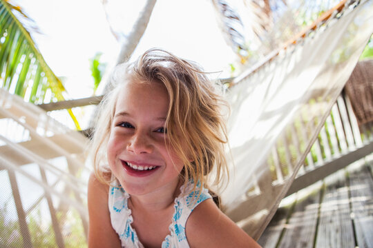 4 year old girl on vacation in the Florida Keys
