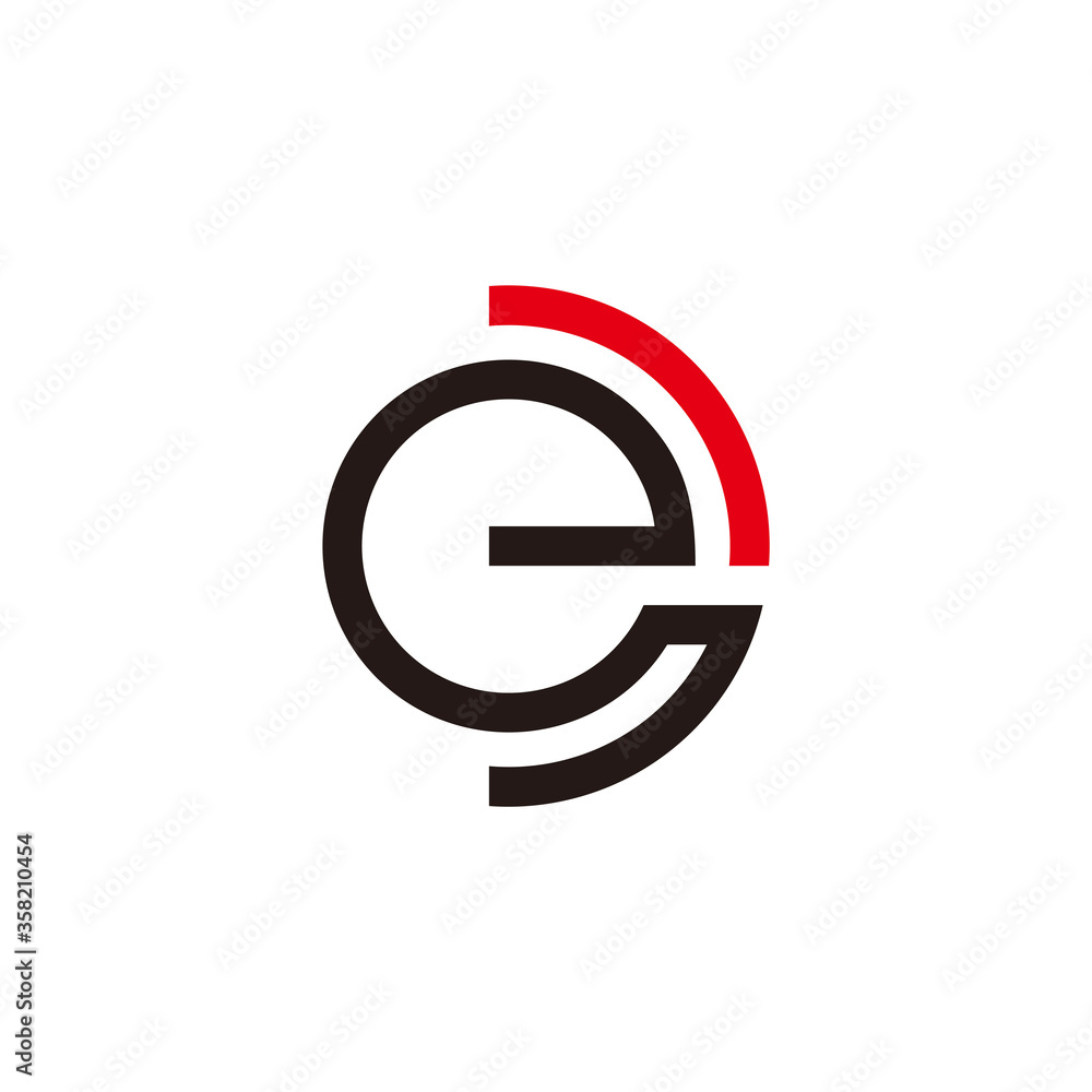 Poster abstract letter ed linear geometric simple design vector