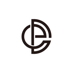 letter de linked overlapping line symbol vector