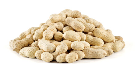 peanuts on white background
