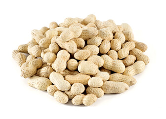 peanuts on white background