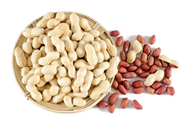 peanuts on white background