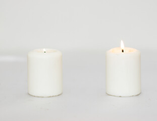 Fototapeta na wymiar candles on a white background