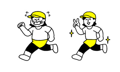 ランニングでダイエットに成功した女性（シンプル）