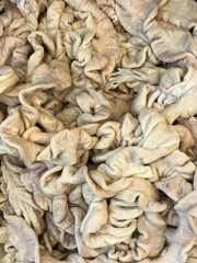 Raw of offal intestines / guts  organ pattern background for heath and menu - recipe concept