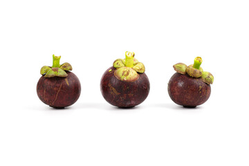 Creative layout made of mangosteen. Food concept. Mangosteen on the white background.