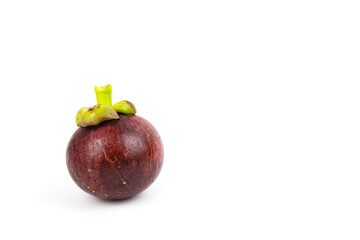 Creative layout made of mangosteen. Food concept. Mangosteen on the white background.