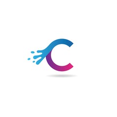 initial c with water logo design vector, icon, element, template