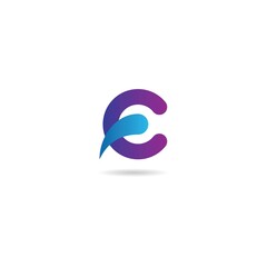 initial c with letter e logo design vector, icon, element, template