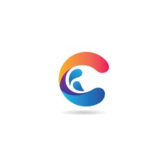 initial c with water logo design vector, icon, element, template