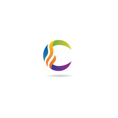 initial c with colorful logo design vector, icon, element, template