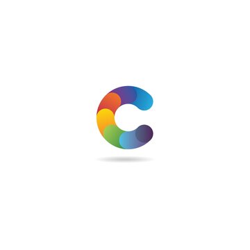 initial c with colorful logo design vector, icon, element, template