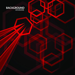 Vector hexagon on the black backgorund