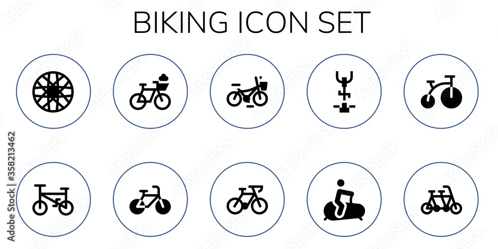 Wall mural biking icon set