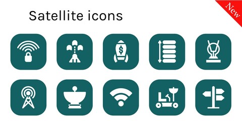 satellite icon set