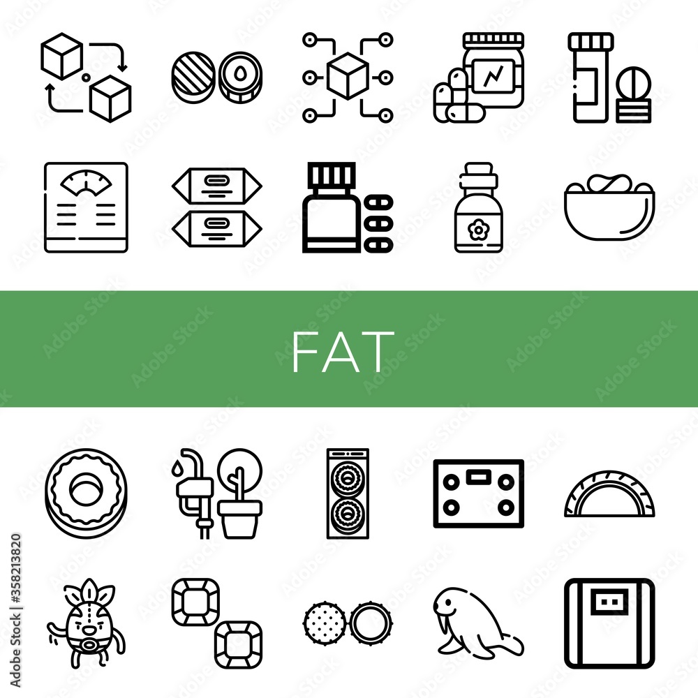 Poster Set of fat icons