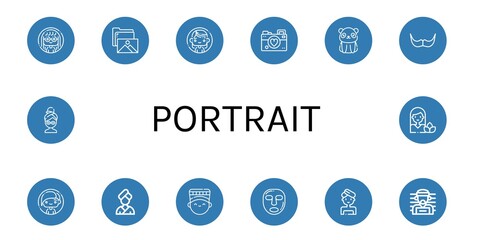 portrait icon set