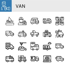 van simple icons set