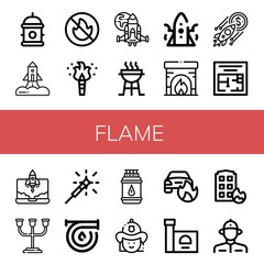 Set of flame icons
