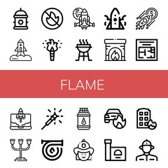 Fototapeta premium Set of flame icons