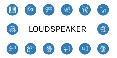 loudspeaker simple icons set