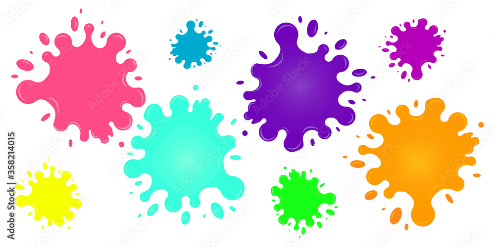 Aufkleber vector set of paint splashes. spot with splashes from falling drops. cartoon-style ink slime. fluid 