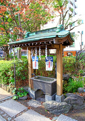 The Seishoko-ji temple in Hamacho Park, Nihonbashihamacho, Chuo, Tokyo, Japan
