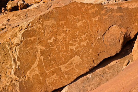 San rock art at Twyfelfontein, Namibia